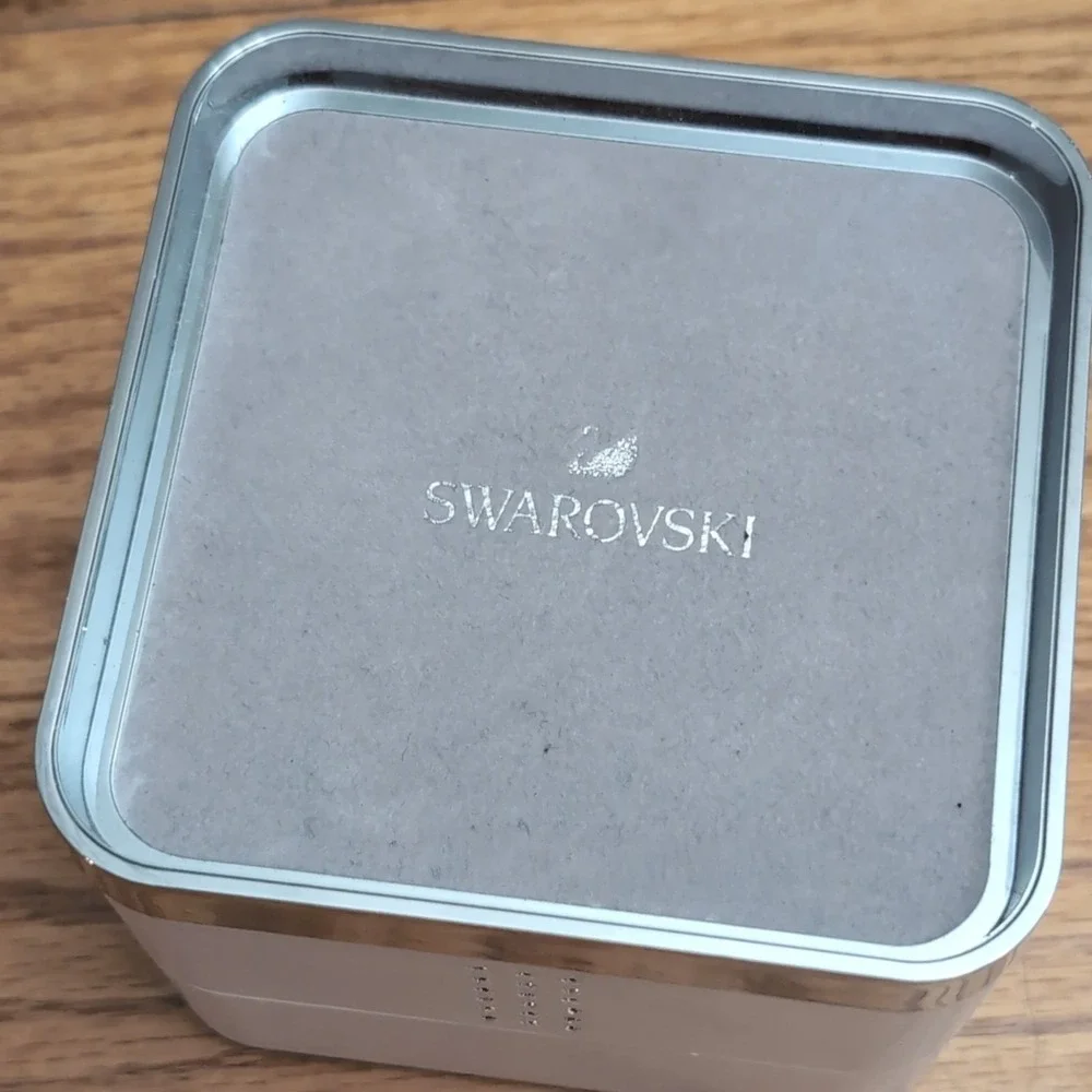 Swarovski Travel Jewelry Box Trinket Organizer White Silver Gray 4